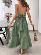 Vestido Largo Elegante Verde para Mujer – Diseño Off-Shoulder con Detalle Fruncido