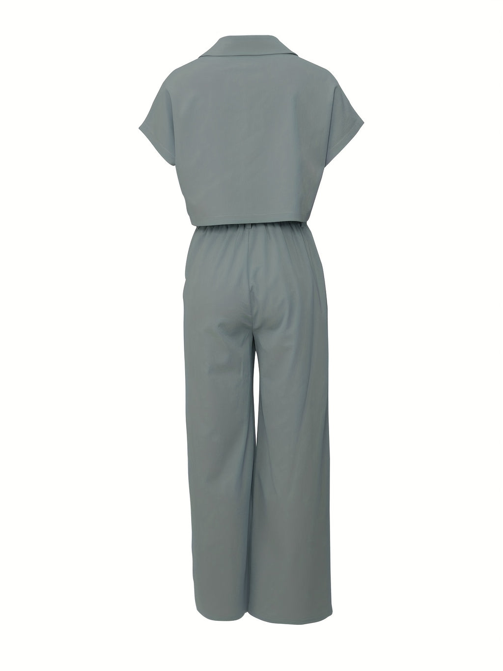 Conjunto Casual de Camisa con Bolsillo y Pantalón para Mujer – 2 Piezas