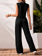 Conjunto de Camisa Sin Mangas y Pantalón para Mujer – 2 Piezas Elegante