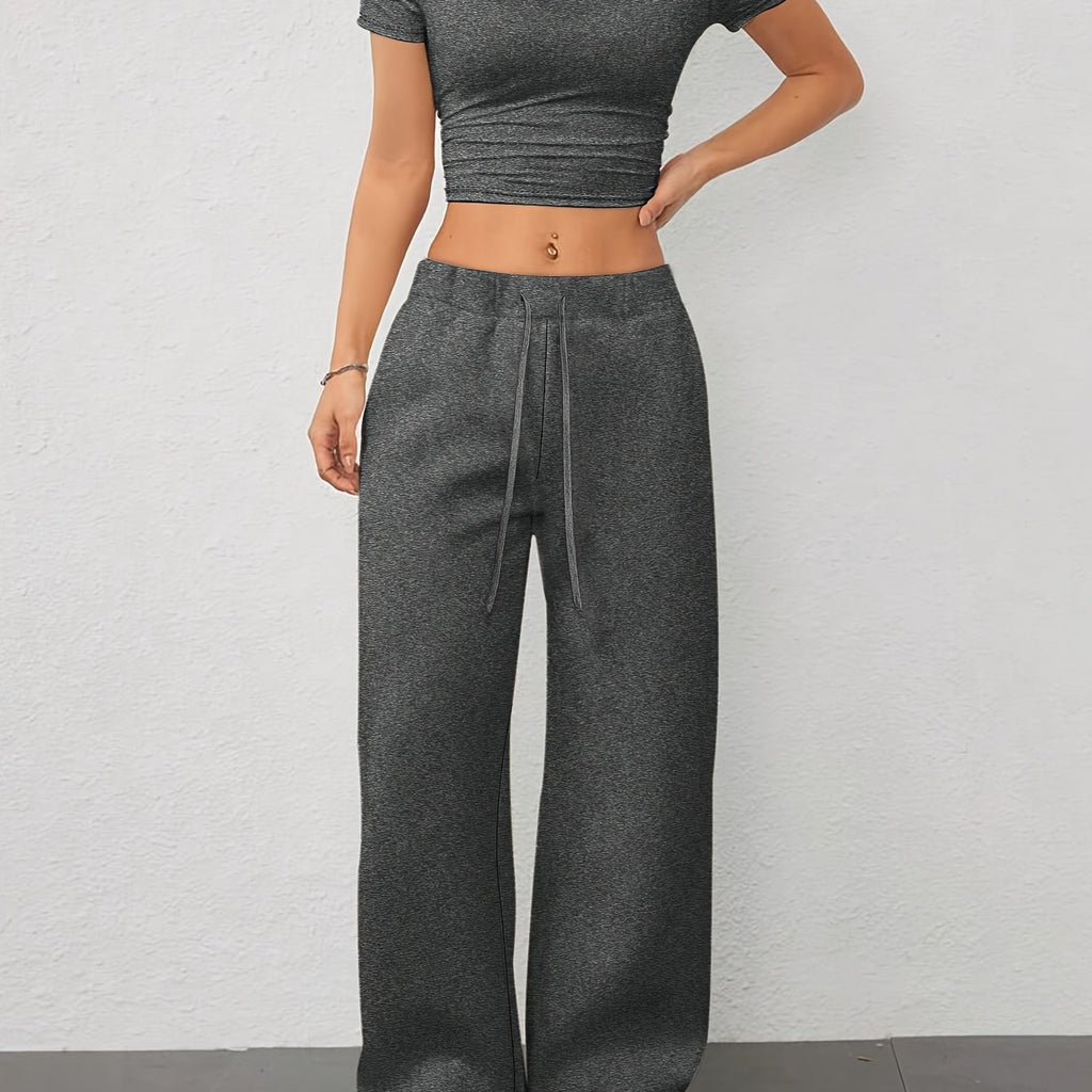 Conjunto de Top Sin Mangas y Pantalón para Mujer – 2 Piezas Elegante