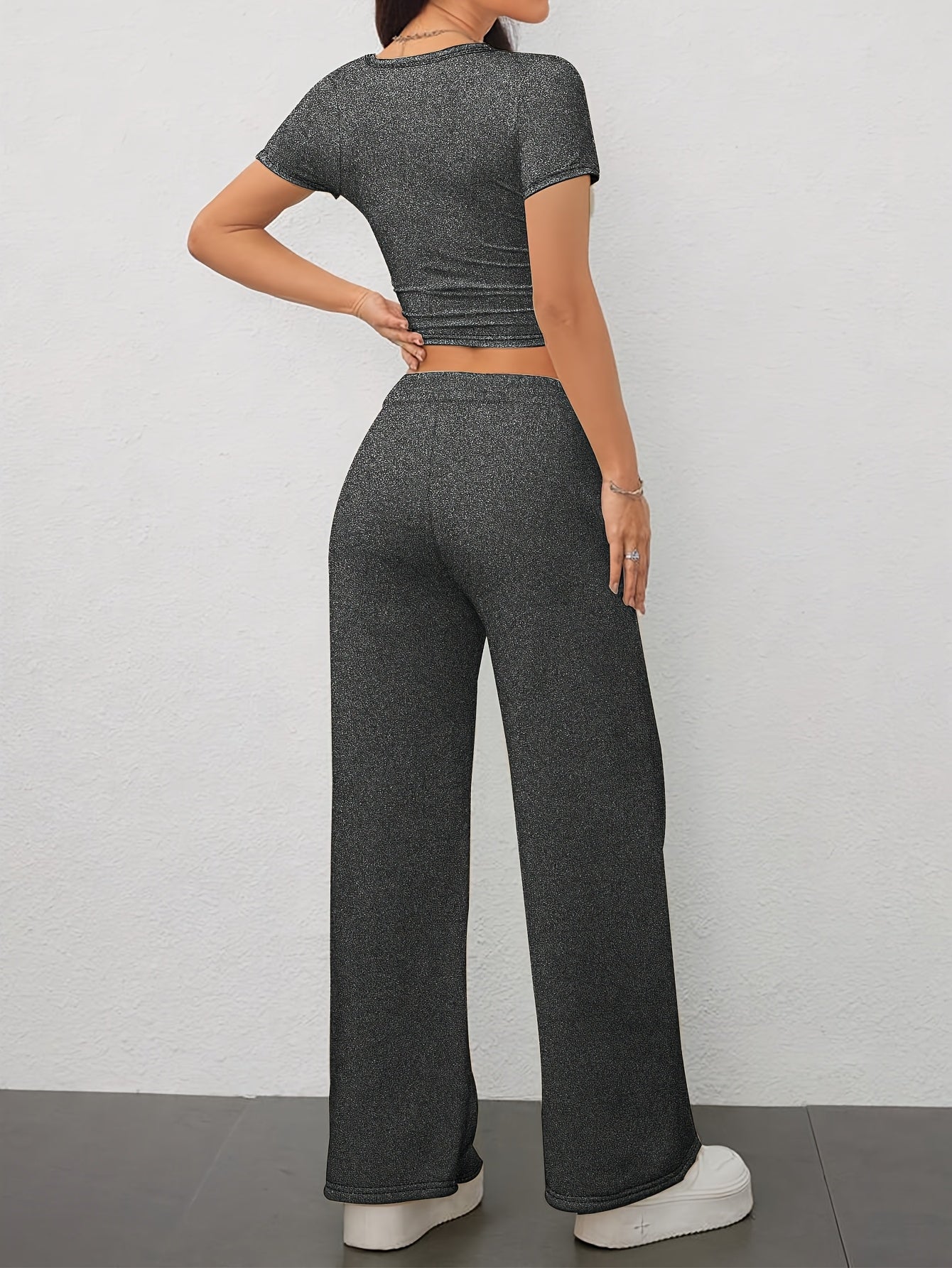 Conjunto de Top Sin Mangas y Pantalón para Mujer – 2 Piezas Elegante