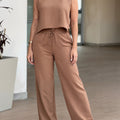 Conjunto de Top Sin Mangas y Pantalón Ancho para Mujer – 2 Piezas