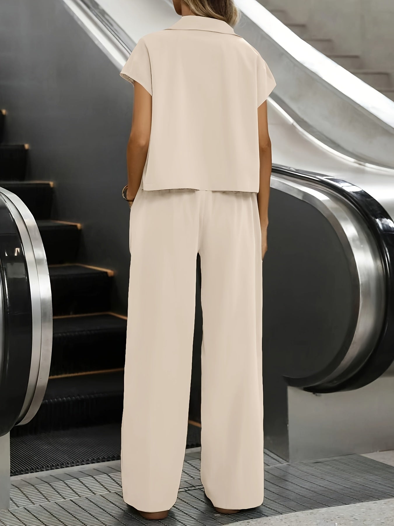 Conjunto Elegante de Blusa y Pantalón para Mujer – 2 Piezas Primavera Verano