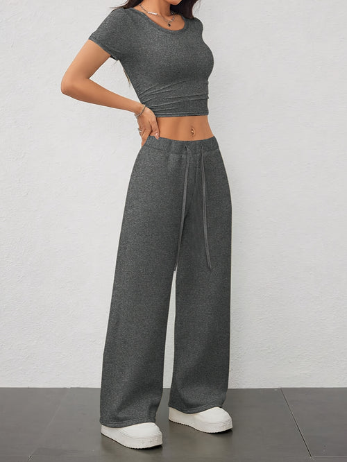 Conjunto de Top Sin Mangas y Pantalón para Mujer – 2 Piezas Elegante