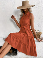 Vestido Largo de Playa con Volantes para Mujer