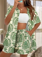 Women’s Summer Two-Piece Shirt & Shorts Set