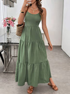 Vestido Largo Elegante Verde para Mujer – Diseño Off-Shoulder con Detalle Fruncido