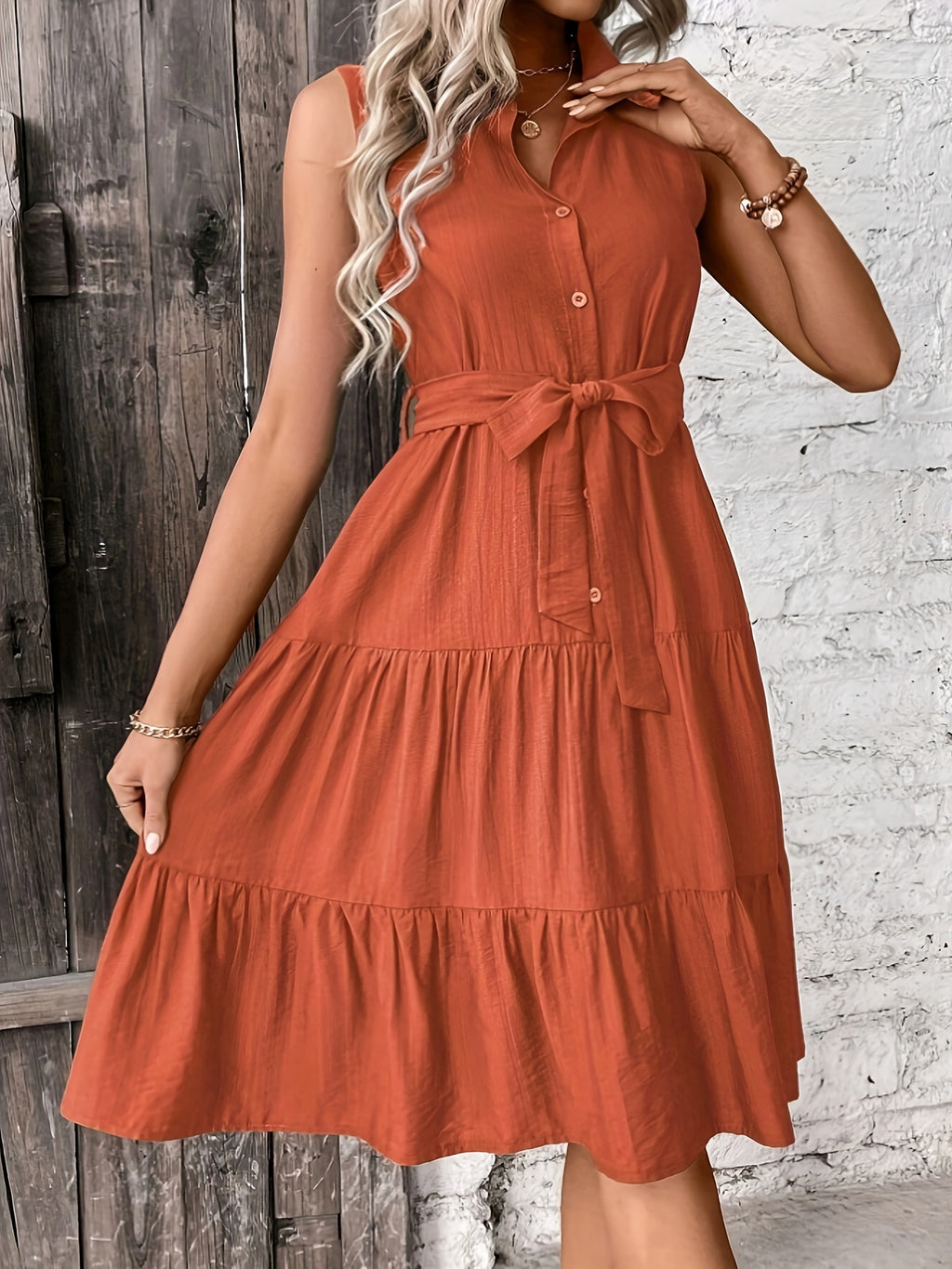 Vestido Largo de Playa con Volantes para Mujer